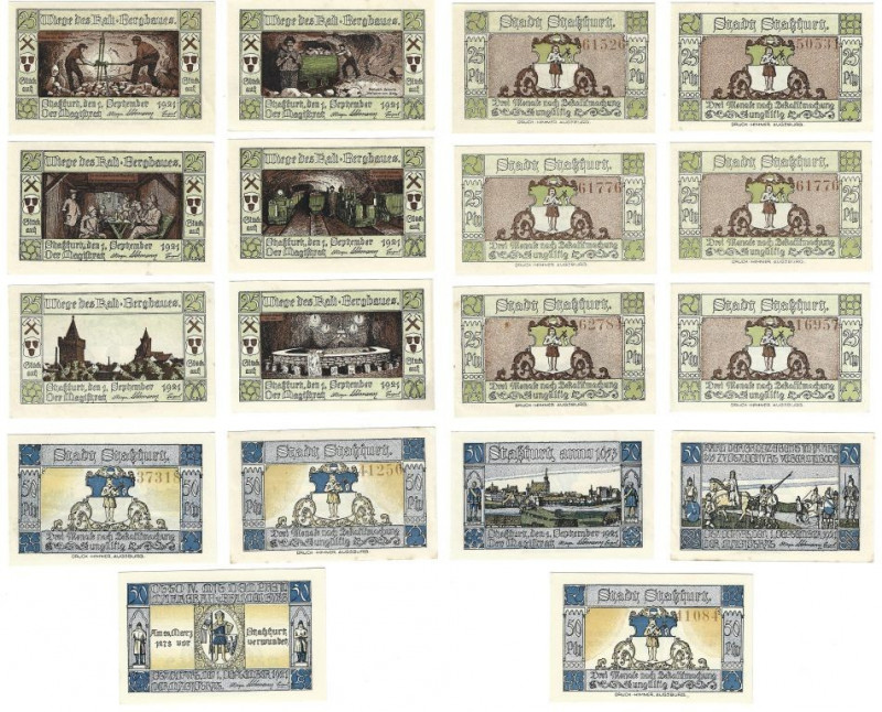 Lot von 9 Banknoten 1921 
Banknoten, Deutschland / Germany, Lots und Sammlungen...