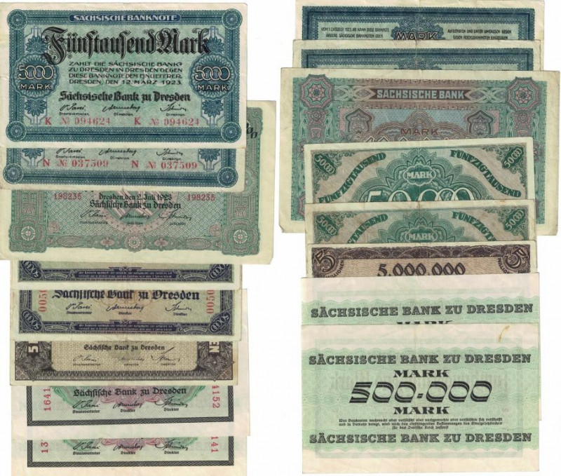 Lot von 8 Banknoten 1923 
Banknoten, Deutschland / Germany, Lots und Sammlungen...