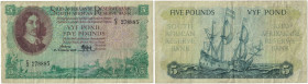 5 Pounds 1948 
Banknoten, Südafrika / South Africa. 5 Pounds 11 November, 1948. Pick 95. II-III