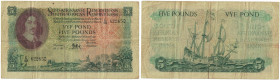 5 Pounds 1956 
Banknoten, Südafrika / South Africa. 5 Pounds 1956. Pick 96c. III
