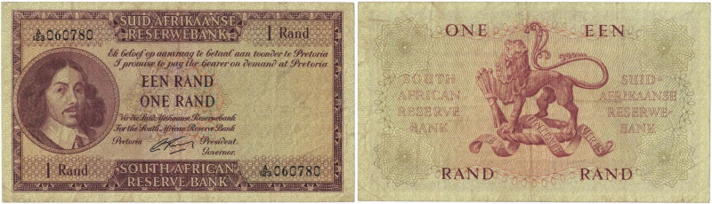 1 Rand 1962 
Banknoten, Südafrika / South Africa. 1 Rand ND (1962-1965). Erste ...