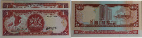 Lot von 2 Stück 1985-2002 
Banknoten, Trinidad und Tobago / Trinidad and Tobago, Lots und Sammlungen. 1 Dollar 1985 (P.36), 1 Dollar 2002 (P.41). Lot...