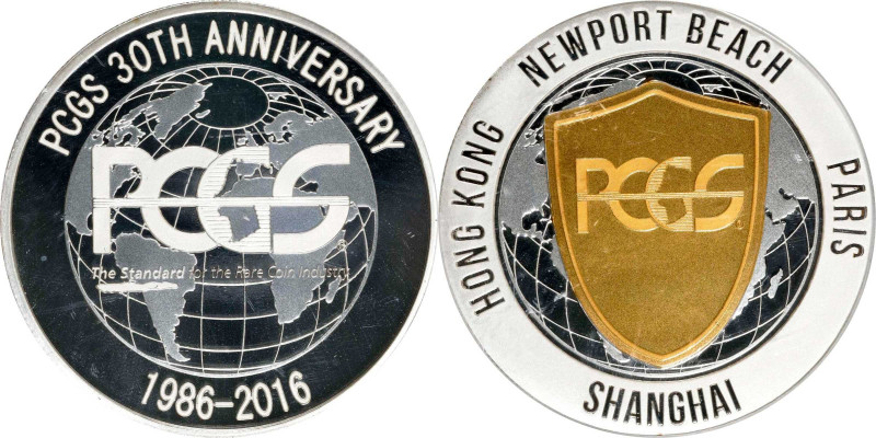 2016 PCGS 30th Anniversary Commemorative Medal. Silver. David Hall Signature, Ca...
