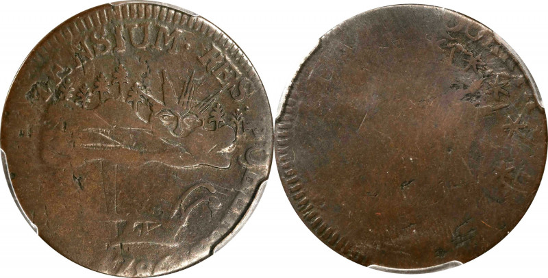 1786 Vermont Copper. Landscape. RR-6, Bressett 4-D, W-2020. Rarity-2. VERMONTENS...