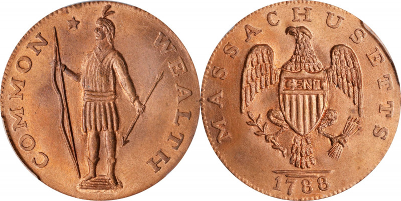 "1788" (ca. 1945) Massachusetts Cent. Evans (Evanson) Restrike. Breen-972. Coppe...