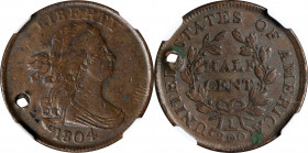 1804 Draped Bust Half Cent. Spiked Chin. AU Details--Holed (NGC).
PCGS# 1075. NGC ID: 222G.
Estimate: $0.00- $0.00