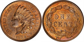 1859 Indian Cent. MS-63 (PCGS).
PCGS# 2052. NGC ID: 227E.
Estimate: $0.00- $0.00