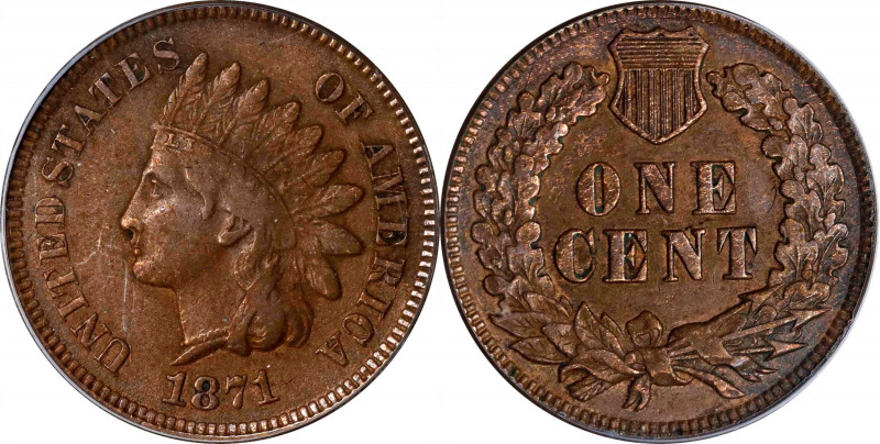 1871 Indian Cent. Bold N. VF-35 (PCGS).
PCGS# 2100. NGC ID: 227V.
Estimate: $0...