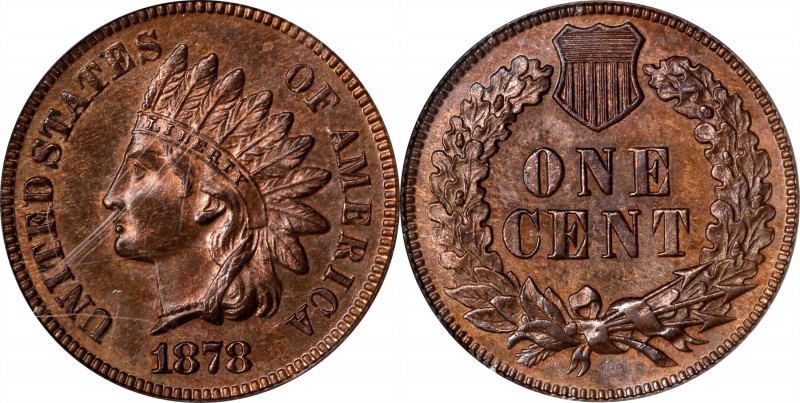 1878 Indian Cent. Proof-63 RB (PCGS). OGH.
PCGS# 2322. NGC ID: 229X.
Estimate:...