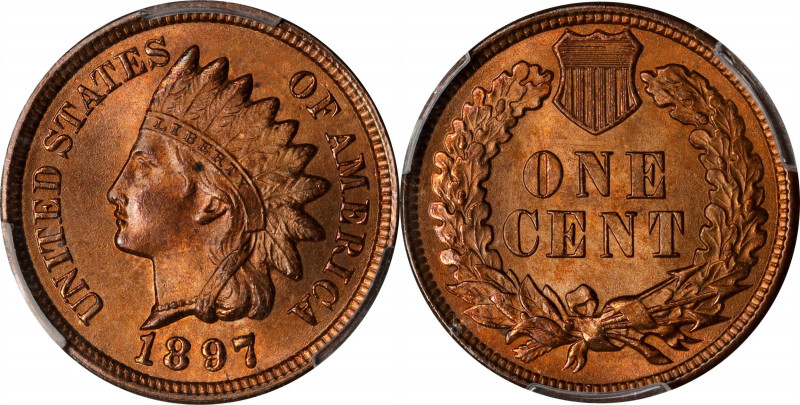 1897 Indian Cent. MS-65 RB (PCGS). CAC.
PCGS# 2197. NGC ID: 228S.
Estimate: $0...