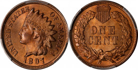 1897 Indian Cent. MS-65 RB (PCGS). CAC.
PCGS# 2197. NGC ID: 228S.
Estimate: $0.00- $0.00