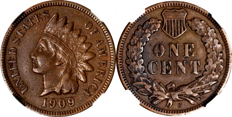 1909-S Indian Cent. VF-35 BN (NGC).
PCGS# 2238. NGC ID: 2298.
Estimate: $0.00-...