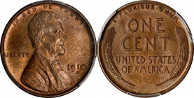 1910-S Lincoln Cent. MS-64 BN (PCGS).
PCGS# 2438. NGC ID: 22B6.
Estimate: $0.00- $0.00