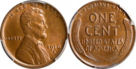 1916-D Lincoln Cent. MS-64 BN (PCGS).
PCGS# 2489. NGC ID: 22BP.
Estimate: $0.00- $0.00