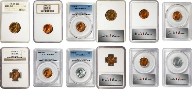 Lot of (6) Certified Mint State Lincoln Cents. Wheat Ears Reverse.
Included are...