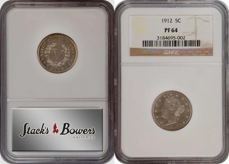 1912 Liberty Head Nickel. Proof-64 (NGC).
PCGS# 3910. NGC ID: 278N.
Estimate: ...