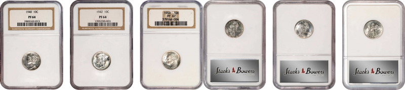 Lot of (3) Proof Mercury and Roosevelt Dimes. (NGC).
Included are: Mercury: 194...