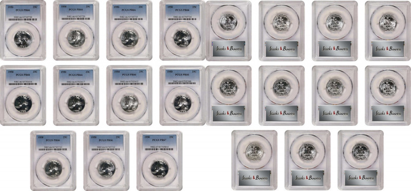 Lot of (11) Gem Proof 1950 Washington Quarters. (PCGS).
Included are: Proof-67;...