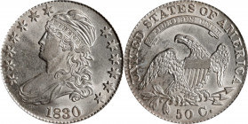 1830 Capped Bust Half Dollar. Large 0. AU-58 (PCGS).
PCGS# 6157.
Estimate: $0.00- $0.00