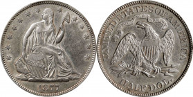 1877 Liberty Seated Half Dollar. EF-45 (PCGS).
PCGS# 6355. NGC ID: 24KK.
Estimate: $0.00- $0.00