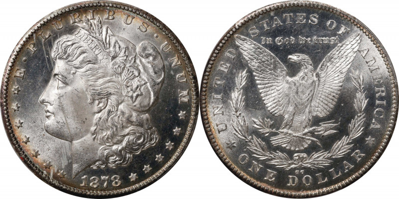 1878-CC Morgan Silver Dollar. MS-64 (PCGS).
PCGS# 7080. NGC ID: 253M.
Estimate...