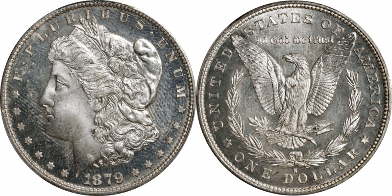 1879-S Morgan Silver Dollar. MS-65+ (PCGS).
PCGS# 7092. NGC ID: 253X.
Estimate...