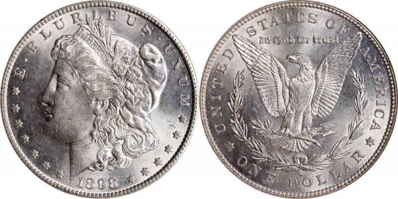 1898-S Morgan Silver Dollar. MS-61 (NGC).
PCGS# 7256. NGC ID: 256A.
Estimate: ...