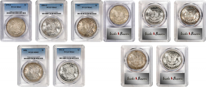 Lot of (5) Morgan Silver Dollars. MS-63 (PCGS).
Included are: 1878-S; 1884-O; 1...