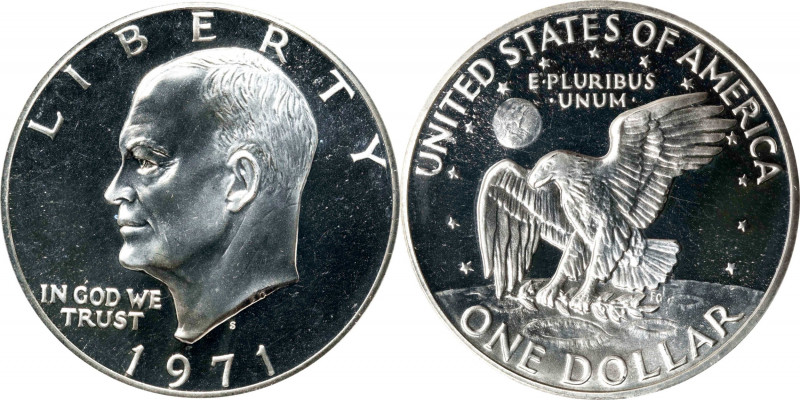 1971-S Eisenhower Dollar. FS-103. Doubled Die Obverse. Proof-69 Cameo (PCGS).
P...