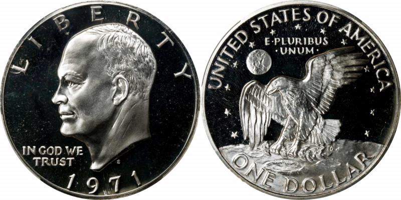 1971-S Eisenhower Dollar. FS-106. Doubled Die Obverse. Proof-68 Cameo (PCGS).
P...