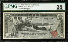 Fr. 225. 1896 $1 Silver Certificate. PMG Choice Very Fine 35.
Bruce - Roberts signature combination. A popular design type which hails from the Educa...