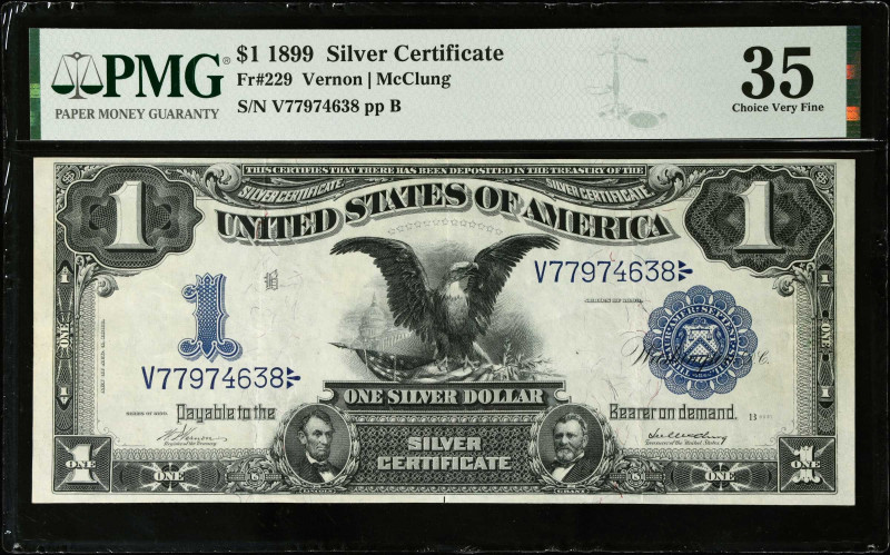 Fr. 229. 1899 $1 Silver Certificate. PMG Choice Very Fine 35.
PMG comments "Ink...