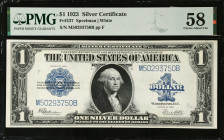 Fr. 237. 1923 $1 Silver Certificate. PMG Choice About Uncirculated 58.
The first note of a consecutive pair we are offering.
Estimate: $80.00- $120....