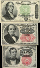 Lot of (3). Fr. 1265, 1308 & 1379. 10, 25 & 50 Cents. Choice Uncirculated.
A trio of fractional currency pieces, all of which are in ChCu condition....