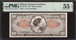 Military Payment Certificate. Series 641. $10. PMG About Uncirculated 55 EPQ.
Third printing.
Estimate: $150.00- $250.00