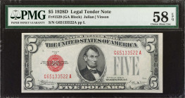 Lot of (2). Fr. 1529. 1928D $5 Legal Tender Notes. PMG About Uncirculated 55 EPQ & Choice About Uncirculated 58 EPQ. Consecutive.
Consecutive.
Estim...