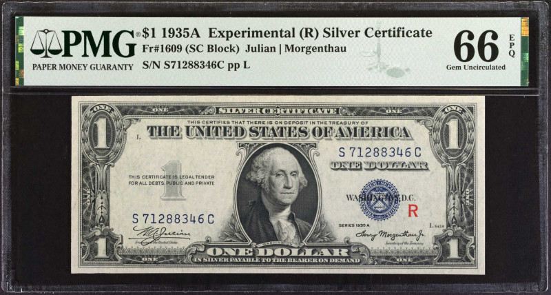 Fr. 1609. 1935A $1 Silver Certificate (R) Experimental. PMG Gem Uncirculated 66 ...