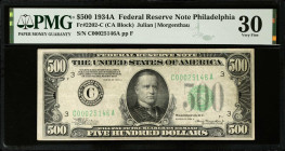 Fr. 2202-C. 1934A $500 Federal Reserve Note. Philadelphia. PMG Very Fine 30.
The demand for high denoms has increased steadily recently, and this not...