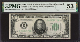 Fr. 2202-D. 1934A $500 Federal Reserve Note. Cleveland. PMG About Uncirculated 53.
PMG comments "Minor Ink."
Estimate: $1500.00- $2000.00