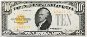 Fr. 2400. 1928 $10 Gold Certificate. Choice Extremely Fine.
A bright mid condition offering of this 1928 $10 Gold.
Estimate: $200.00- $300.00
