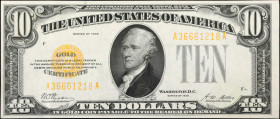 Fr. 2400. 1928 $10 Gold Certificate. Choice Extremely Fine.
An attractive mid-condition example of this $10 Gold Certificate.
Estimate: $200.00- $30...