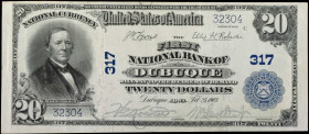 Dubuque, Iowa. $20 1902 Plain Back. Fr. 650. The First NB. Charter #317. Choice Very Fine.
A bright Choice VF example of this Iowa National.
Estimat...