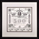 Ball 192. Cr. 124. Confederate Bond. Act of February 20, 1863. $500. Framed.
A professionally framed example of this $500 Confederate Bond.Due to the...