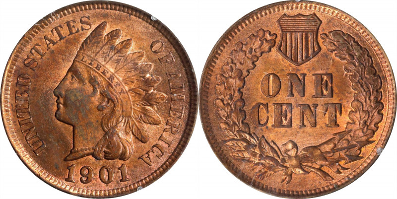 1901 Indian Cent. MS-64 RB (PCGS). OGH--First Generation.
PCGS# 2209. NGC ID: 2...