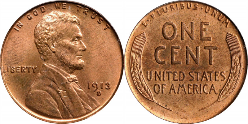 1913-D Lincoln Cent. MS-64 RB (PCGS). OGH.
PCGS# 2463. NGC ID: 22BE.
Estimate:...