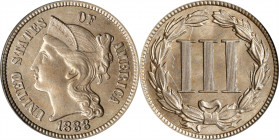 1888 Nickel Three-Cent Piece. MS-62 (PCGS). OGH.
PCGS# 3757. NGC ID: 275H.
Estimate: $0.00- $0.00