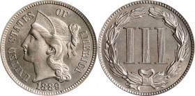 1889 Nickel Three-Cent Piece. Proof-64 (PCGS). OGH.
PCGS# 3786. NGC ID: 22NW.
Estimate: $0.00- $0.00