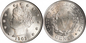 1903 Liberty Head Nickel. MS-63 (PCGS). OGH.
PCGS# 3864. NGC ID: 277E.
Estimate: $0.00- $0.00