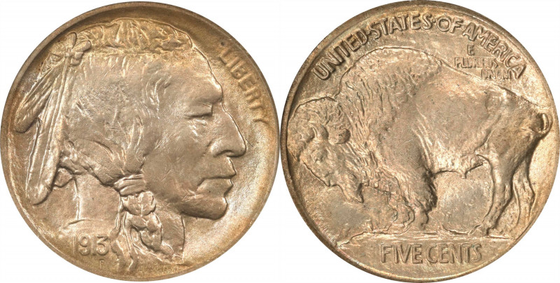 1913 Buffalo Nickel. Type I. MS-65 (NGC). OH.
PCGS# 3915. NGC ID: 22PW.
Estima...