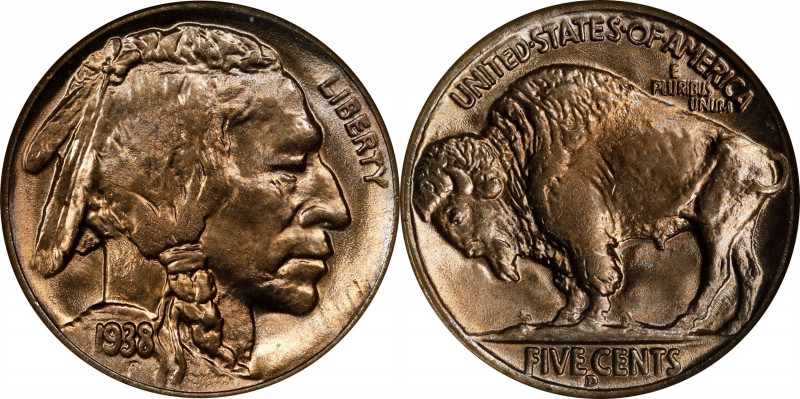 1938-D/D Buffalo Nickel. MS-66 (NGC). OH.
PCGS# 93984. NGC ID: 22T2.
Estimate:...